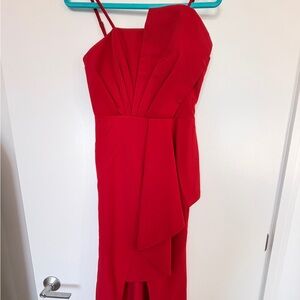 Elegant One Shoulder Red Dress